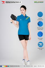 Áo Cầu Lông Pickleball Hiwing Cooling Fabric A1 Màu Xanh New 2025