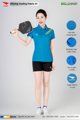 Áo Cầu Lông Pickleball Hiwing Cooling Fabric A1 Màu Xanh New 2025