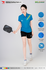 Áo Cầu Lông Pickleball Hiwing Cooling Fabric A1 Màu Xanh New 2025