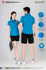 Áo Cầu Lông Pickleball Hiwing Cooling Fabric A1 Màu Xanh New 2025