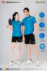 Áo Cầu Lông Pickleball Hiwing Cooling Fabric A1 Màu Xanh New 2025