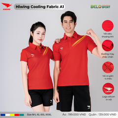Áo Cầu Lông Pickleball Hiwing Cooling Fabric A1 Màu Đỏ New 2025
