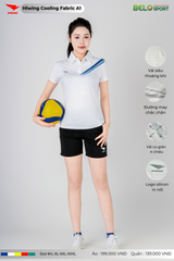 Áo Cầu Lông Pickleball Hiwing Cooling Fabric A1 Màu Trắng New 2025