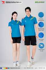 Áo Cầu Lông Pickleball Hiwing Cooling Fabric A1 Màu Xanh New 2025