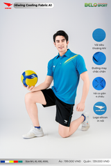 Áo Cầu Lông Pickleball Hiwing Cooling Fabric A1 Màu Xanh New 2025