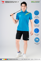 Áo Cầu Lông Pickleball Hiwing Cooling Fabric A1 Màu Xanh New 2025
