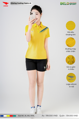 Áo Cầu Lông Pickleball Hiwing Cooling Fabric A1 Màu Vàng New 2025