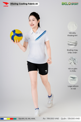 Áo Cầu Lông Pickleball Hiwing Cooling Fabric A1 Màu Trắng New 2025