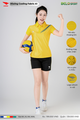 Áo Cầu Lông Pickleball Hiwing Cooling Fabric A1 Màu Vàng New 2025