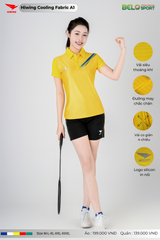 Áo Cầu Lông Pickleball Hiwing Cooling Fabric A1 Màu Vàng New 2025