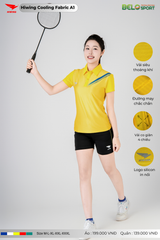 Áo Cầu Lông Pickleball Hiwing Cooling Fabric A1 Màu Vàng New 2025