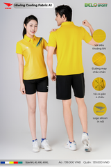 Áo Cầu Lông Pickleball Hiwing Cooling Fabric A1 Màu Vàng New 2025