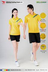 Áo Cầu Lông Pickleball Hiwing Cooling Fabric A1 Màu Vàng New 2025