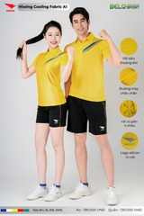 Áo Cầu Lông Pickleball Hiwing Cooling Fabric A1 Màu Vàng New 2025