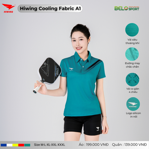 Áo Cầu Lông Pickleball Hiwing Cooling Fabric A1 Màu Xanh Lá New 2025