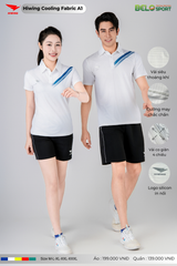 Áo Cầu Lông Pickleball Hiwing Cooling Fabric A1 Màu Trắng New 2025