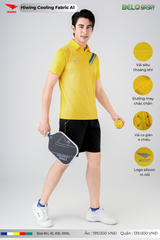 Áo Cầu Lông Pickleball Hiwing Cooling Fabric A1 Màu Vàng New 2025