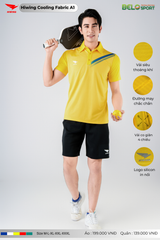 Áo Cầu Lông Pickleball Hiwing Cooling Fabric A1 Màu Vàng New 2025