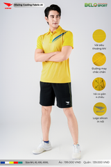 Áo Cầu Lông Pickleball Hiwing Cooling Fabric A1 Màu Vàng New 2025