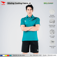 Áo Cầu Lông Pickleball Hiwing Cooling Fabric A1 Màu Trắng New 2025