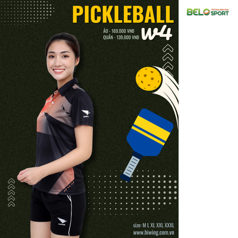 Áo Pickleball Hiwing W4 Màu Đen