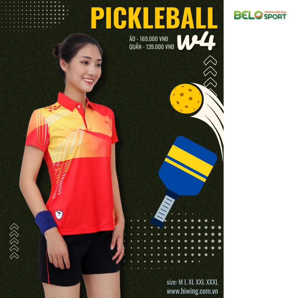 Áo Pickleball Hiwing W4 Màu Đen