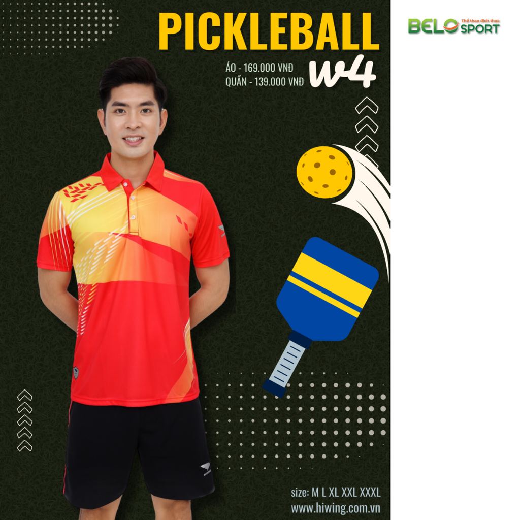 Áo Pickleball Hiwing W4 Màu Đen