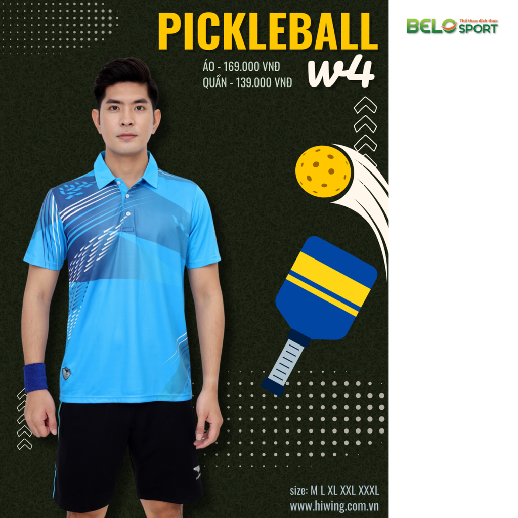 Áo Pickleball Hiwing W4 Màu Đen