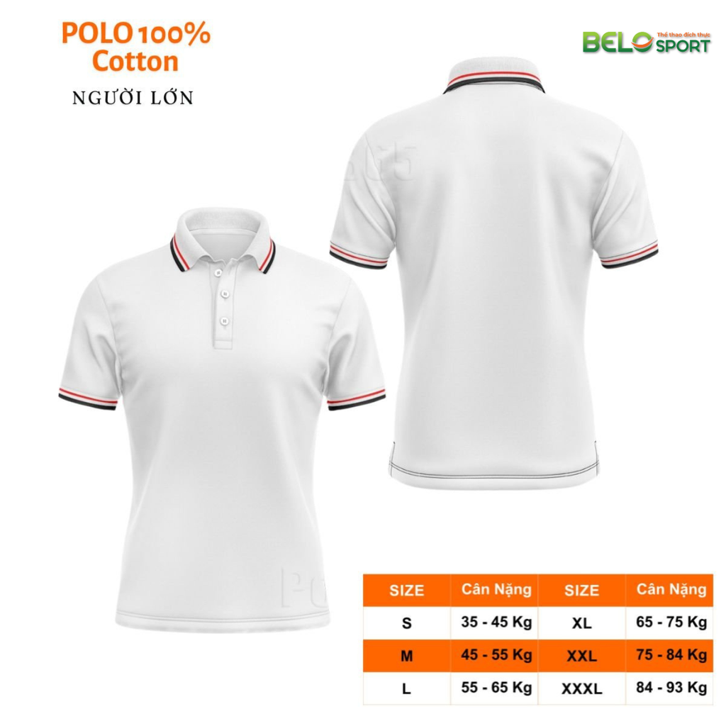 Áo Polo Thời Trang Thể Thao Cổ Bẻ Cotton 100