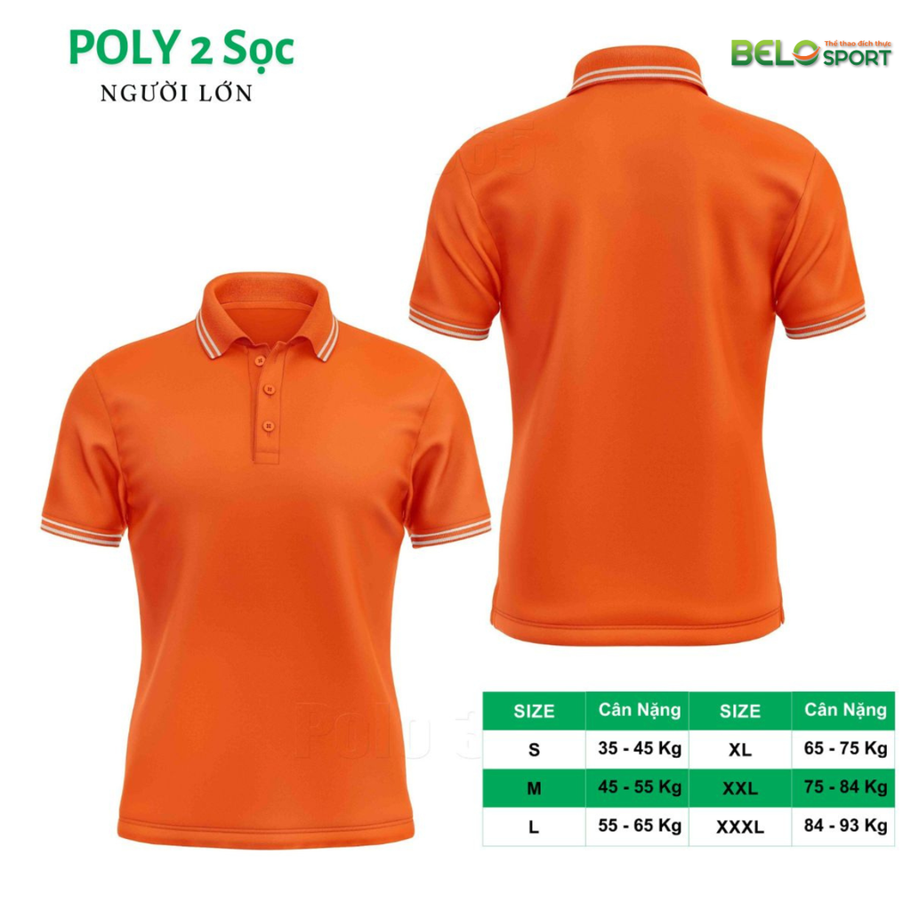 Áo Polo Thời Trang Thể Thao Cổ Bẻ PoLy 2 Sọc