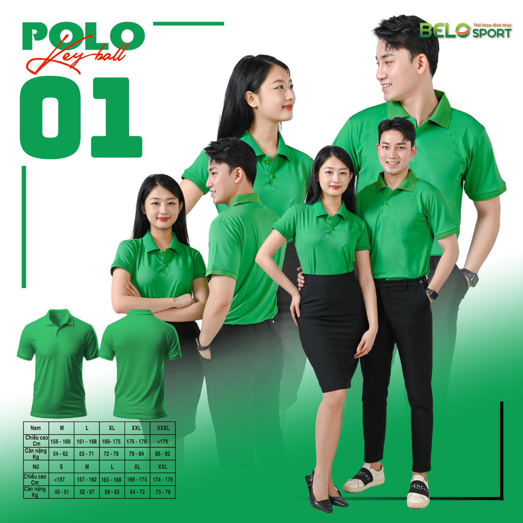 Áo Polo Thời Trang Keyball K1 Màu Xanh Bích