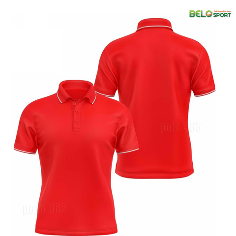 Áo Polo Thời Trang Mè 1 Sọc Màu Đỏ