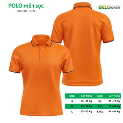 Áo Polo Thời Trang Mè 1 Sọc Màu Cam