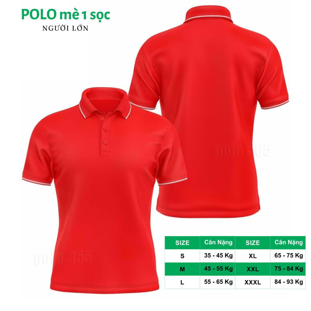 Áo Polo Thời Trang Mè 1 Sọc Màu Đỏ