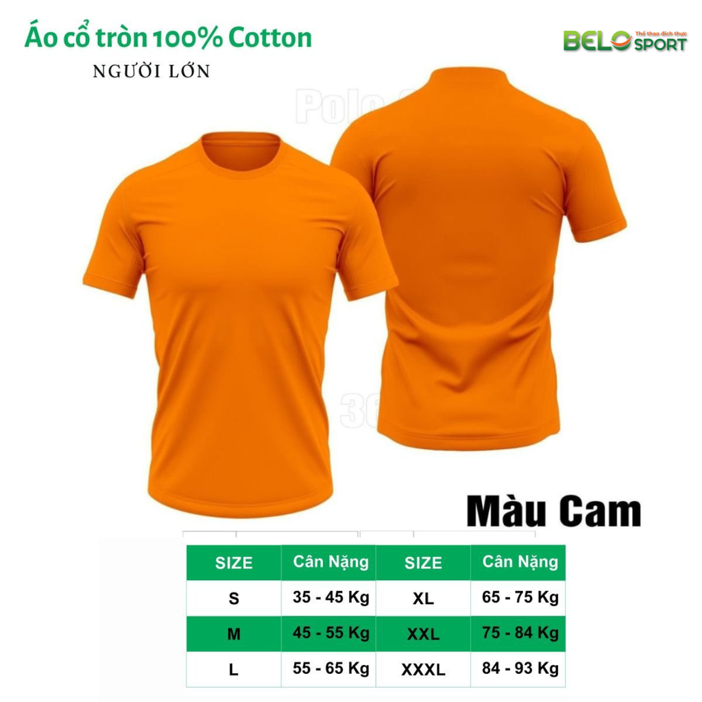 Áo Polo Thời Trang Thể Thao Cotton 100% Cổ Tròn