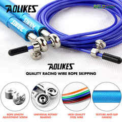 Dây Nhảy Thể Dục Tay Nắm Hợp Kim Nhôm Cao Cấp Aolikes AL3202-Màu Đen
