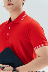 Áo Polo Thể Thao CLANKER 01 Nam , Nữ Màu Đỏ Vải Cá Sấu Thể Thao Mịn Co Dãn 4 Chiều Phủ Nano Kháng Khuẩn