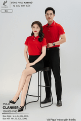 Áo Polo Thể Thao CLANKER 01 Nam , Nữ Màu Đỏ Vải Cá Sấu Thể Thao Mịn Co Dãn 4 Chiều Phủ Nano Kháng Khuẩn