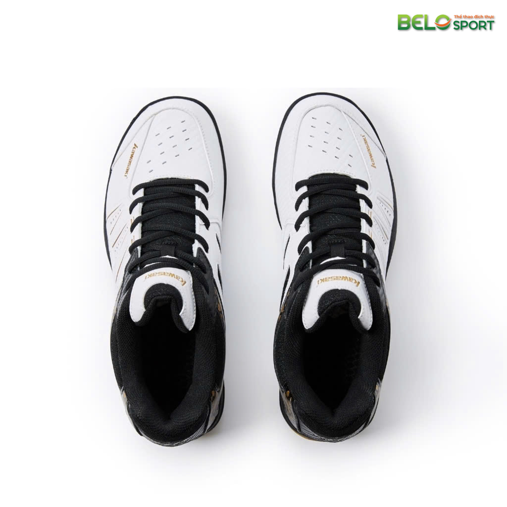 Giày Cầu Lông, Bóng Chuyền, Pickleball Kawasaki 065 Màu Trắng Đen