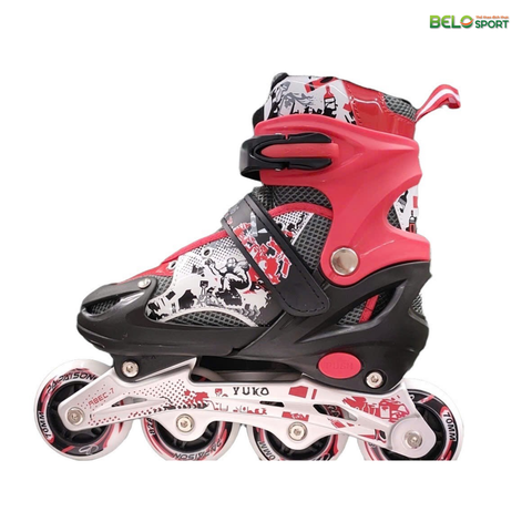 Giày Patin Yuko Mã 906 Màu Đỏ - Bánh Phát Sáng