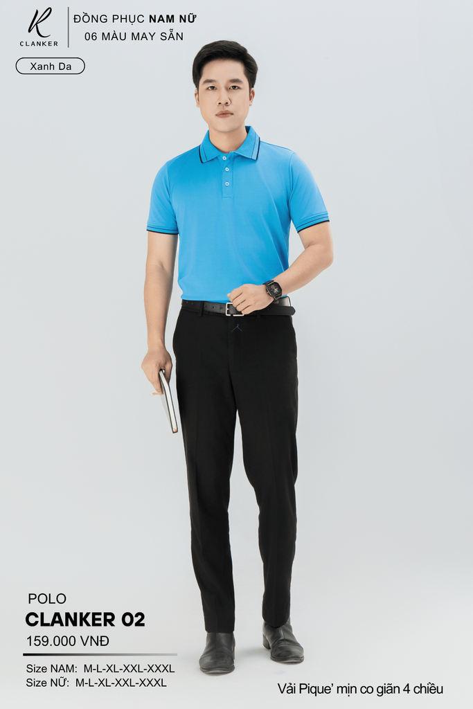Áo Polo Thể Thao CLANKER 02 Nam , Nữ Màu Trắng