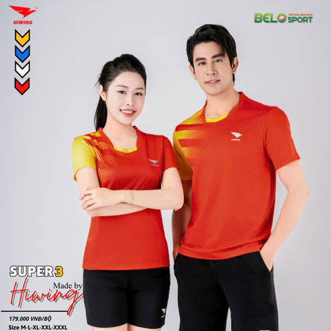 Áo Bóng Chuyền ,Cầu Lông ,Pickleball Hiwing Super 3 New 2025 Màu Đỏ
