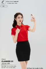 Áo Polo Thể Thao CLANKER 01 Nam , Nữ Màu Đỏ Vải Cá Sấu Thể Thao Mịn Co Dãn 4 Chiều Phủ Nano Kháng Khuẩn