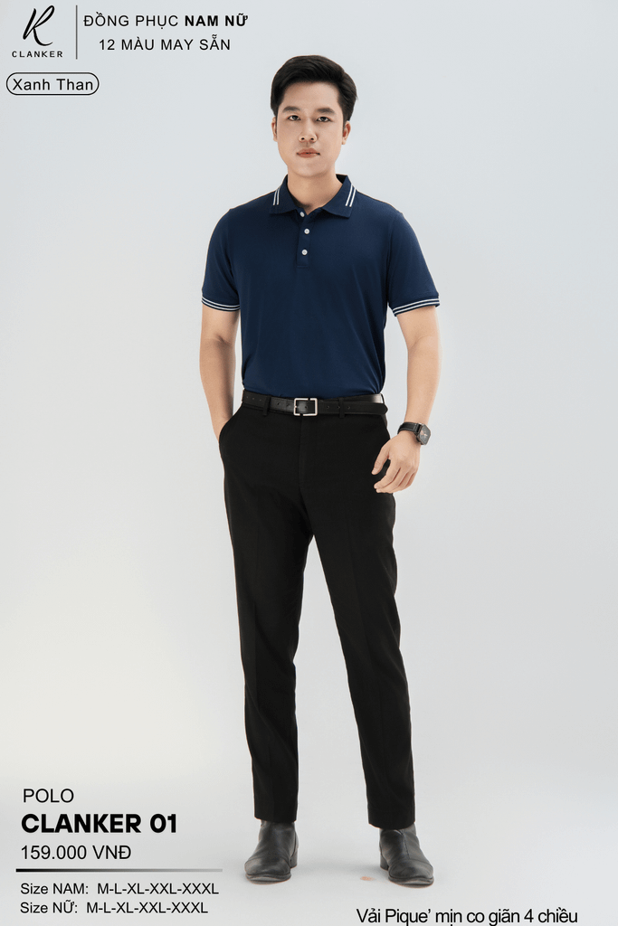 Áo Polo Thể Thao CLANKER 01 Nam , Nữ Màu Đỏ Vải Cá Sấu Thể Thao Mịn Co Dãn 4 Chiều Phủ Nano Kháng Khuẩn