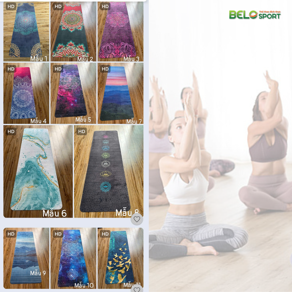 Thảm Tập Yoga Clover Họa Tiết Sơ Dừa