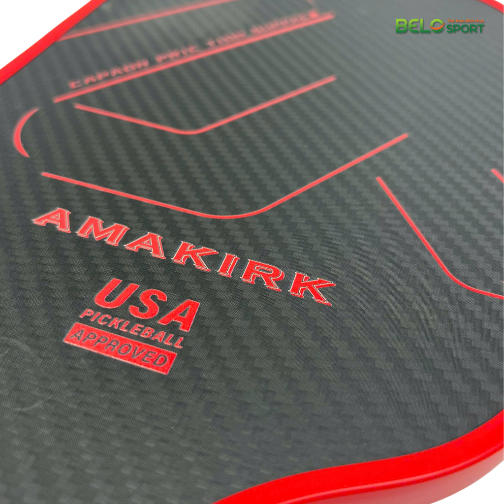 Vợt Pickleball Amasports Carbon 3K Màu Đỏ