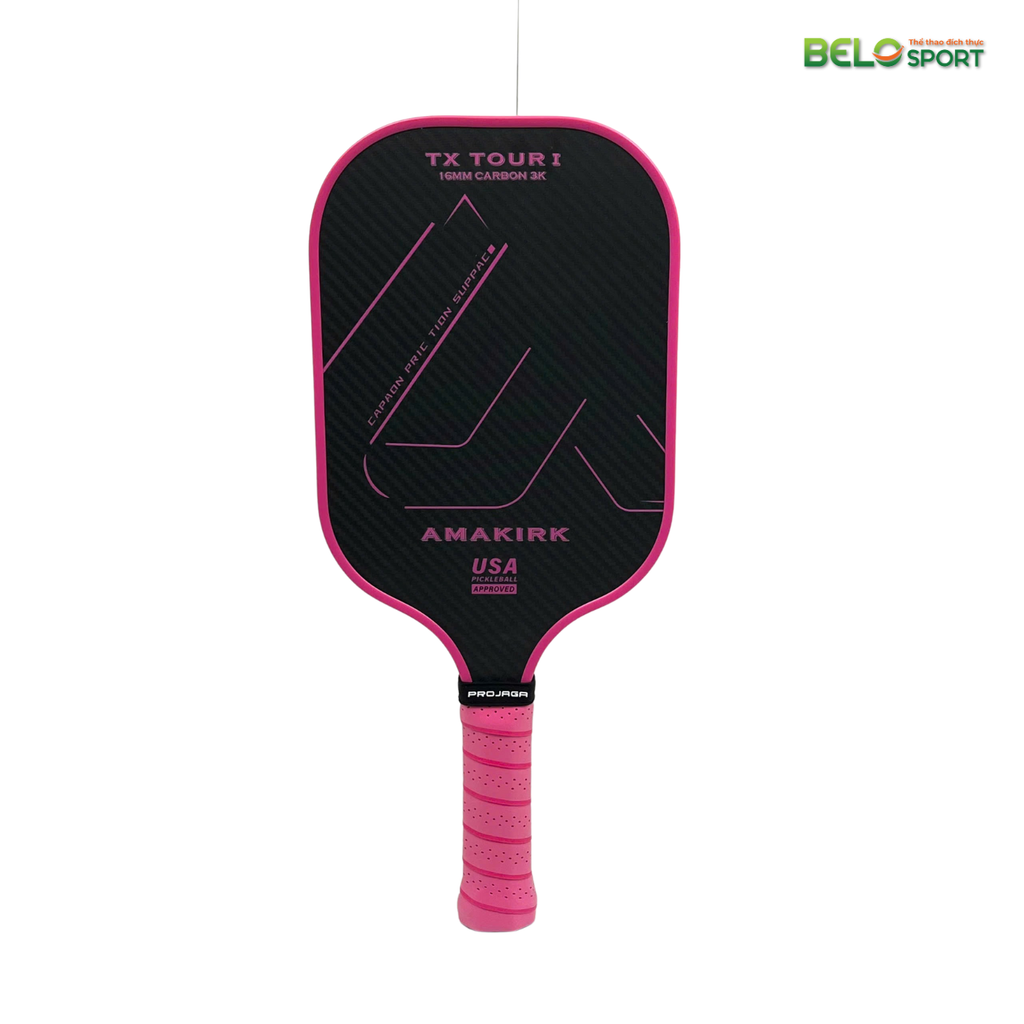 Vợt Pickleball Amasports Carbon 3K Màu Hồng