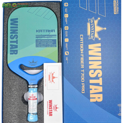 Vợt Pickleball Winstar Katana Carbon Fiber Grain - Màu Xanh Da