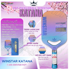 Vợt Pickleball Winstar Katana Carbon Fiber Grain - Màu Tím