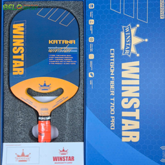 Vợt Pickleball Winstar Katana Carbon Fiber Grain - Màu Cam Xanh